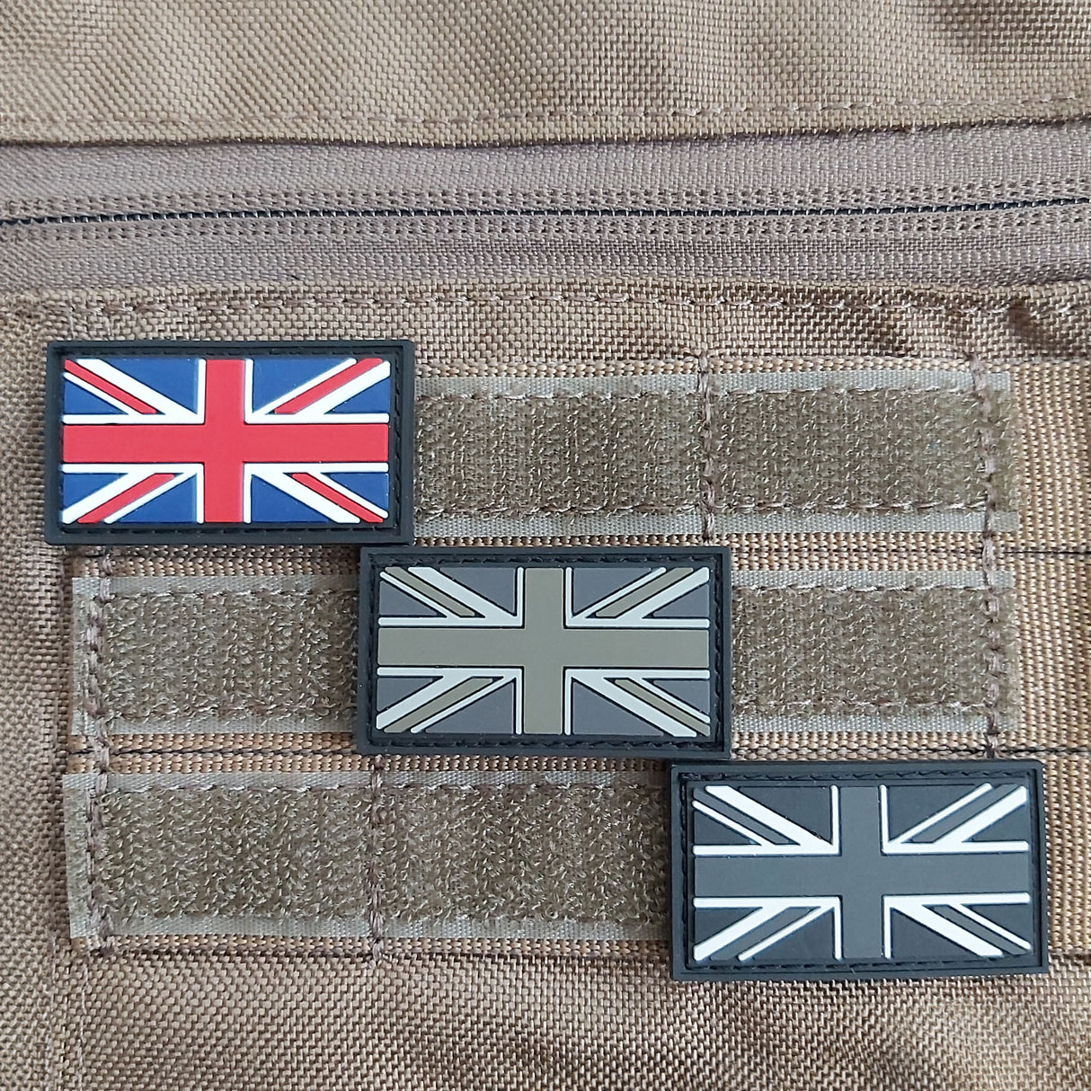 PVC Mini Union Jack Patch Black Hook & Loop | Task Outdoor