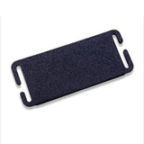 Flat back of the black mini Union Jack MOLLE patch with the two clip tabs