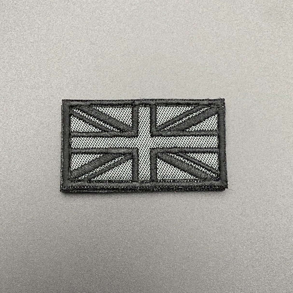 Small Grey Embroidered Union Jack Patch Hook & Loop | Task Outdoor