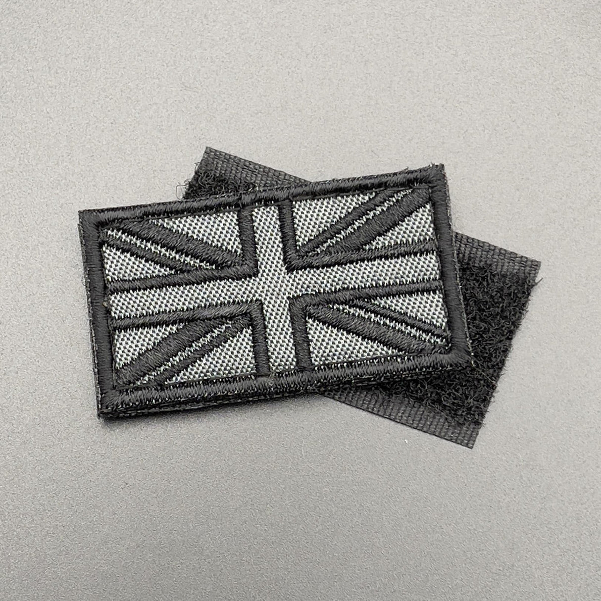 Small Grey Embroidered Union Jack Patch Hook & Loop | Task Outdoor