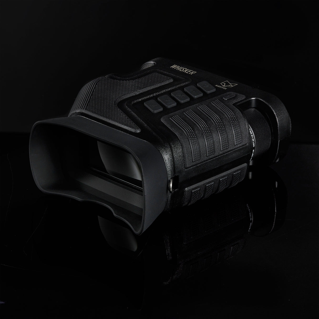Nightfox Whisker Night Vision Binoculars - side profile on black