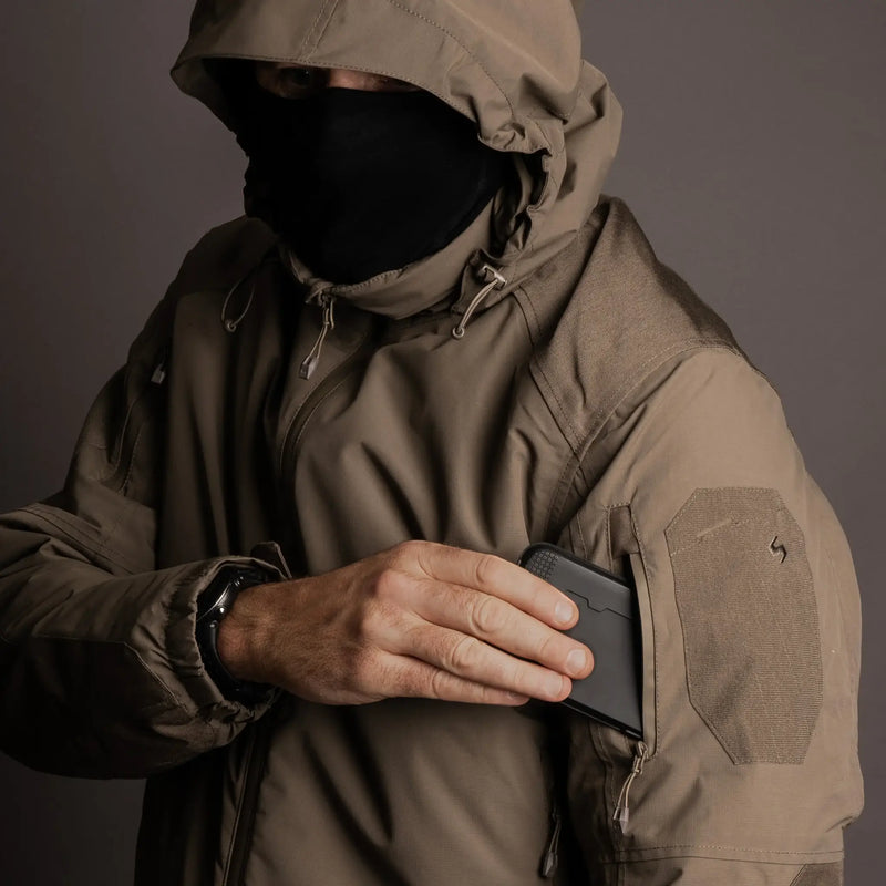 Stoirm Mission Primaloft All Weather Jacket in Ranger Green zip arm pocket