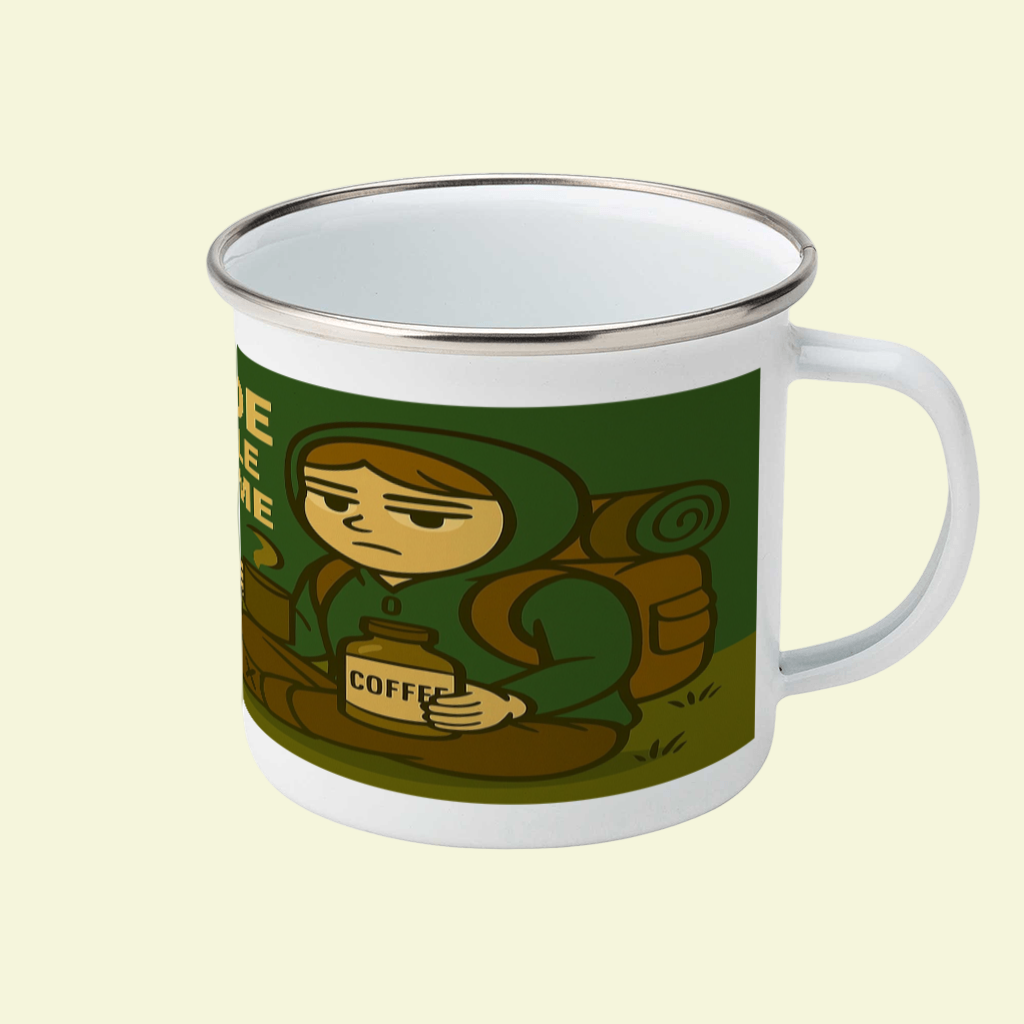 I Go Outside to Avoid People Enamel Mug 12oz – for Her