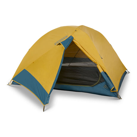 Kelty Far Out 3 Person Tent with Footprint pitched with flysheet
