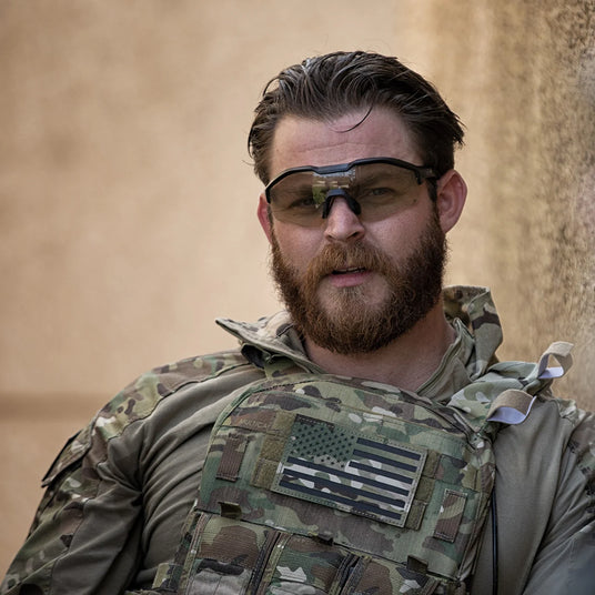 Bolle MY6 Eyeshield - worn outdoors by military personnel