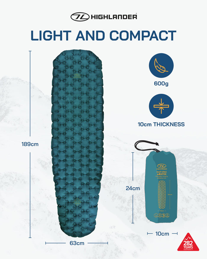 Highlander Arctic R11 Mummy Lite Sleeping Bag Mat - Specifications