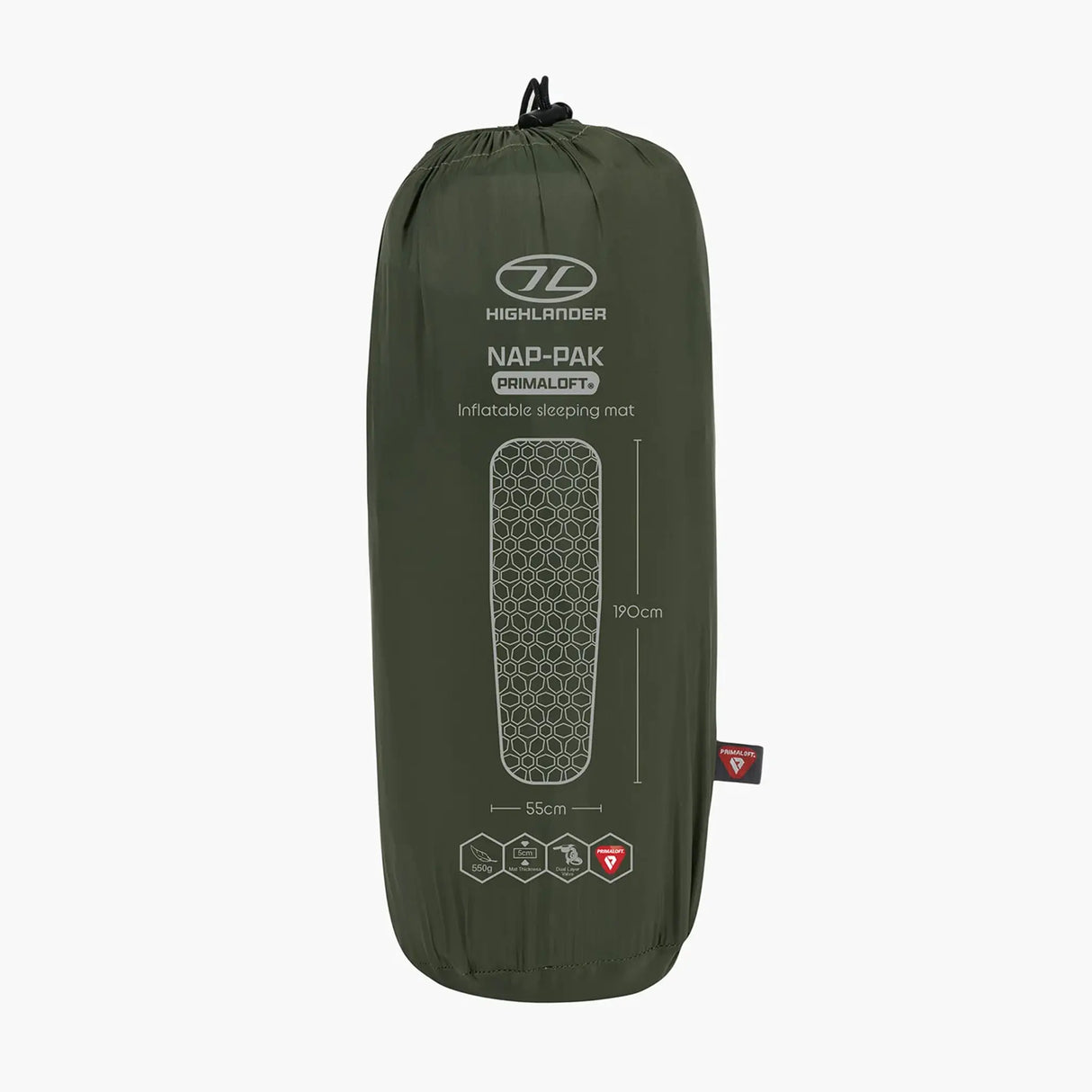 Highlander Nap-Pak Primaloft Insulated Inflatable Sleeping Mat with stuff sack