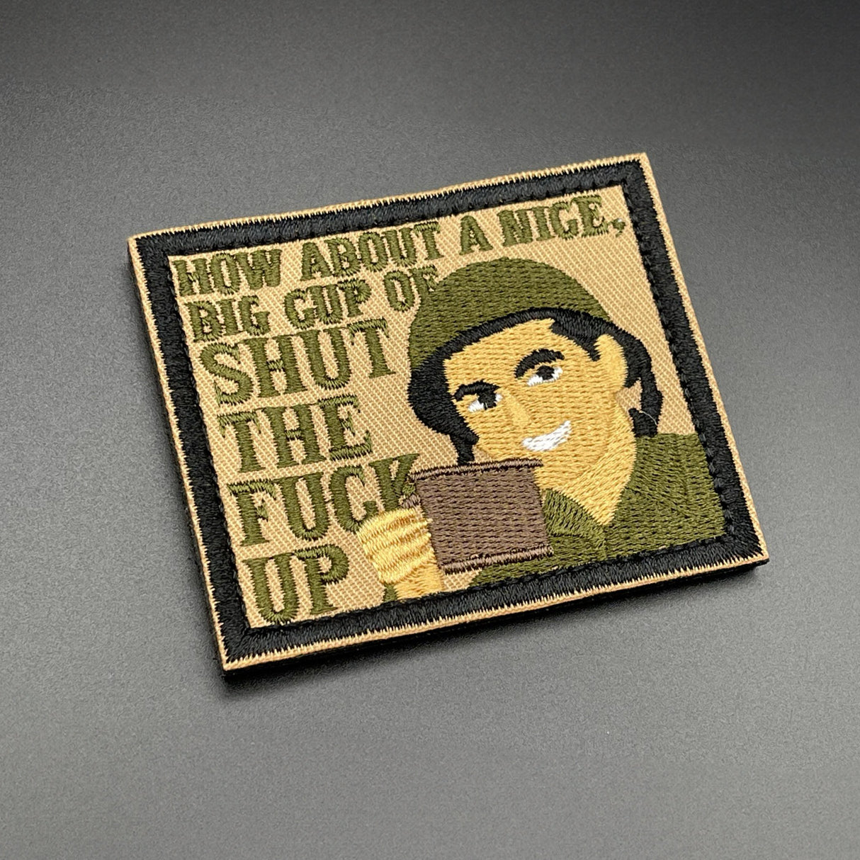 Nice Big Cup of Shut the F**K Up Patch, Hook & Loop, 8cm | Task Outdoor