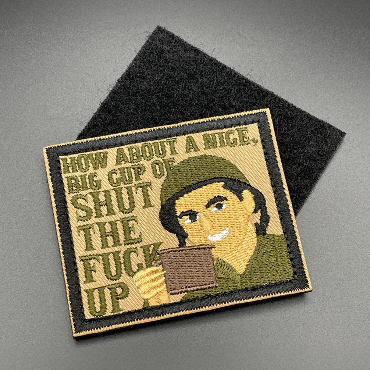 Nice Big Cup of Shut the F**K Up Patch, Hook & Loop, 8cm | Task Outdoor