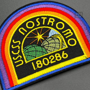Patch Brodé USCSS Nostromo – 2 Pièces, Couleur, à Coudre, 7,5x9,5 Cm – Collection Alien