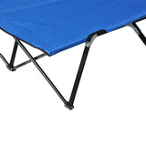Outsunny Double Camping Cot Bed - Blue fabric texture detail