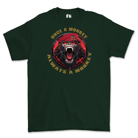 Royal Military Police Once a Monkey Printed T-Shirt - Forest Green
