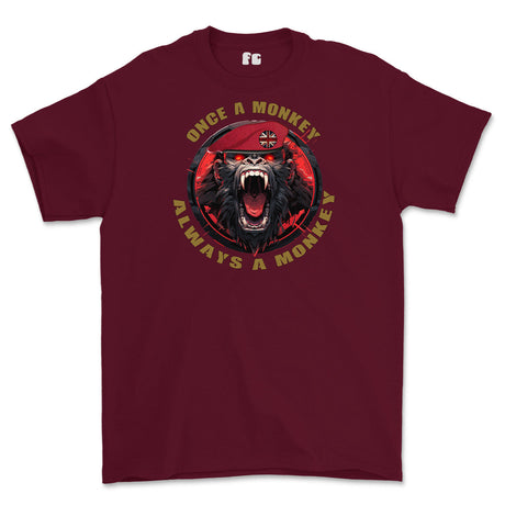 Royal Military Police Once a Monkey Printed T-Shirt - Maroon