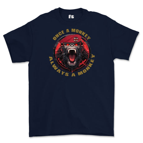 Royal Military Police Once a Monkey Printed T-Shirt - Navy Blue