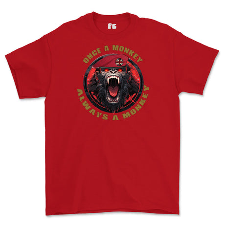 Royal Military Police Once a Monkey Printed T-Shirt - Red