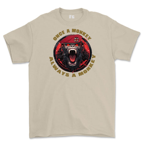 Royal Military Police Once a Monkey Printed T-Shirt - Sand
