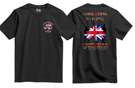 OP Banner Veteran Double Side Printed T-Shirt - Black