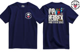 OP Herrick Veteran Double Side Printed T-Shirt - Navy Blue