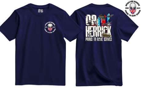 OP Herrick Veteran Double Side Printed T-Shirt - Navy Blue
