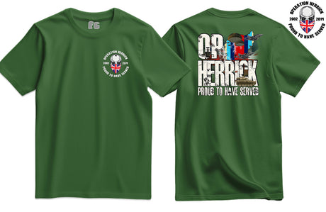 OP Herrick Veteran Double Side Printed T-Shirt - Olive Green