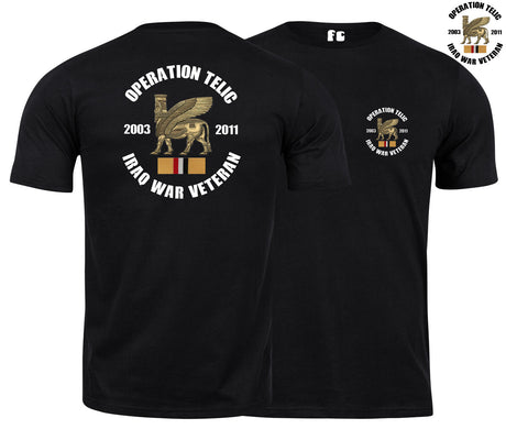OP Telic Iraq War Veteran Double Side Printed T-Shirt - Black