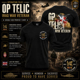 OP Telic Iraq War Zone Veteran Double Side Printed T-Shirt - Design