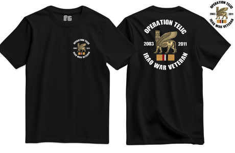 OP Telic Iraq War Veteran Double Side Printed T-Shirt - Black (alternate view)