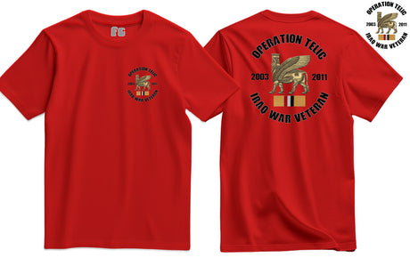 OP Telic Iraq War Veteran Double Side Printed T-Shirt - Red