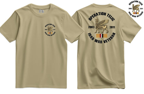 OP Telic Iraq War Veteran Double Side Printed T-Shirt - Sand
