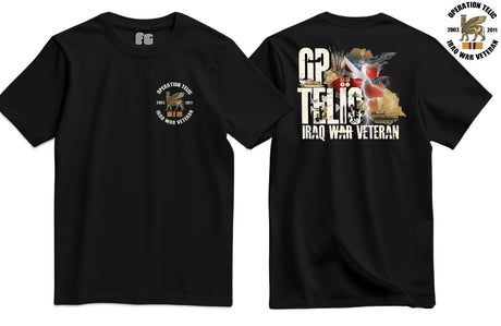 OP Telic Iraq War Zone Veteran Double Side Printed T-Shirt - Black (alternate view)
