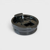 Black flip-top sip lid for the Orbie 12oz insulated cup, hinged tab raised