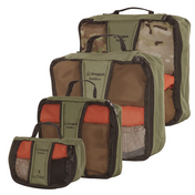 Snugpak PakBox WGTE Packing Cubes in olive green showing all sizes
