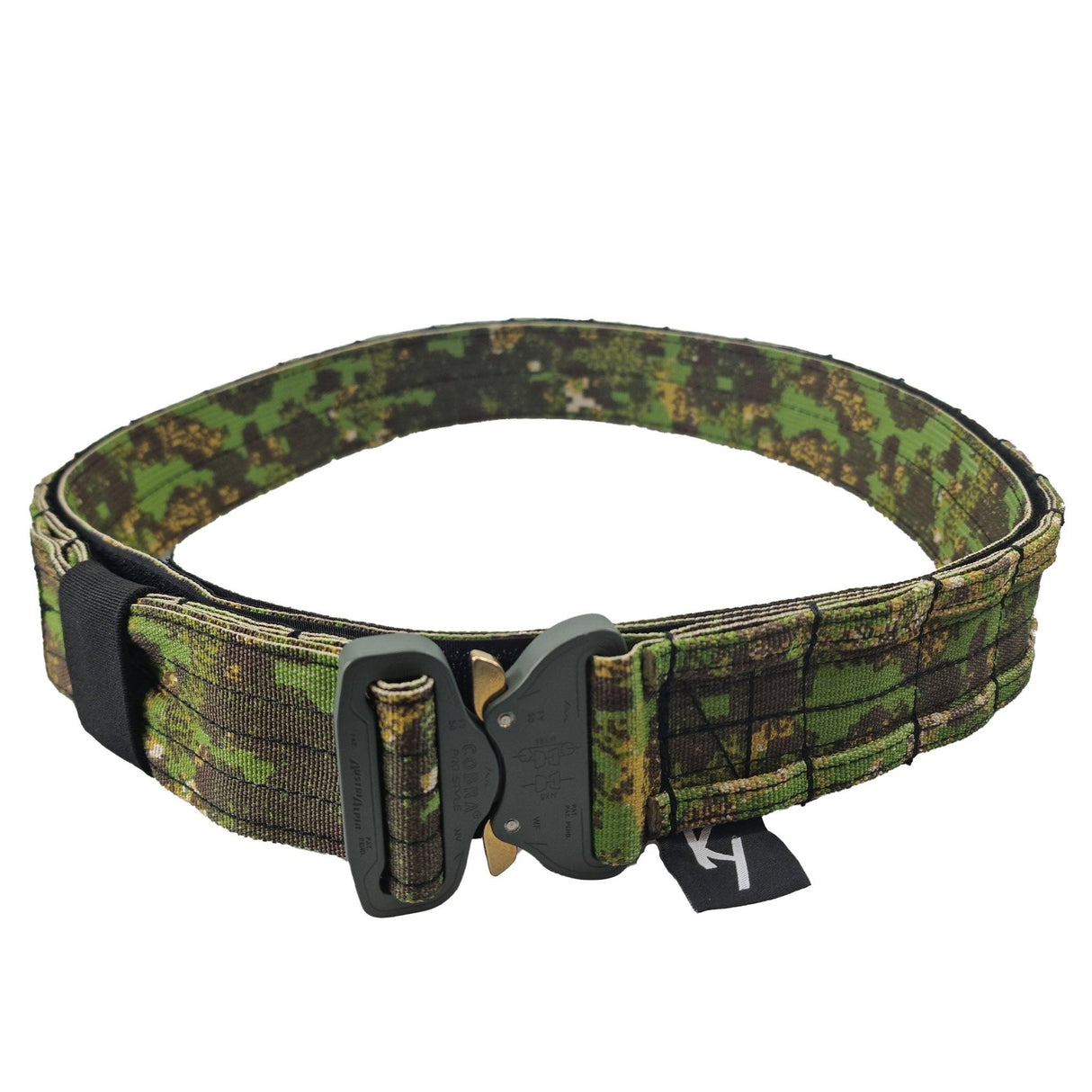 Kydex Customs 2" MOLLE Shooter Belt Gen1 in Pencott Greenzone camo from the front