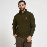 Jack Pyke Pheasant Fleece Pullover in Dark Olive from the front on white background
