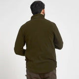 Jack Pyke Pheasant Fleece Pullover in Dark Olive from the back on white background