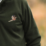 Jack Pyke Pheasant Fleece Pullover in Dark Olive from the front outdoors