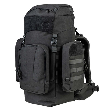 Highlander Pinnacle Rucksack 50L in black from the front