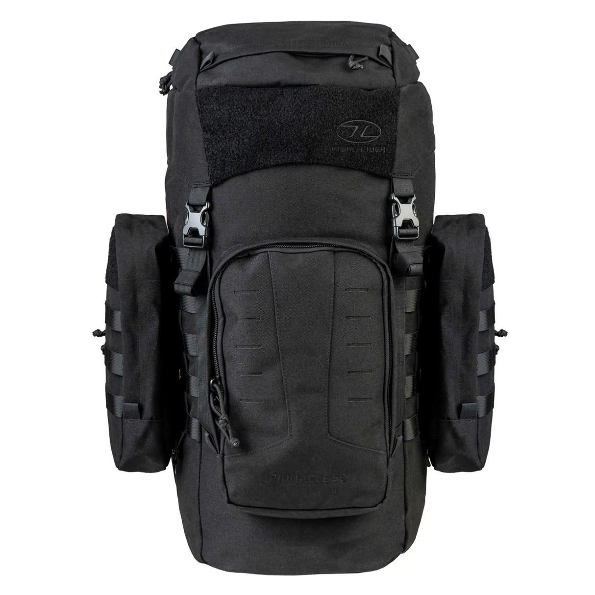 Highlander Pinnacle Rucksack 50L in black from the front