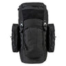 Highlander Pinnacle Rucksack 50L in Black - front view with both side pouches fitted