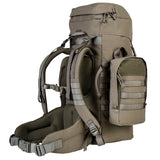Highlander Pinnacle Rucksack 50L in ranger green from the back left on white background