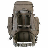 Highlander Pinnacle Rucksack 50L in ranger green from the back on white background