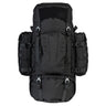 Highlander Pinnacle Rucksack 70L in Black - front view with the side pouches removed