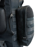 Highlander Pinnacle Rucksack 70L in black close up of side pouch