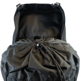 Highlander Pinnacle Rucksack 70L in black close up of drawcord closure
