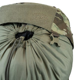 Highlander Pinnacle Rucksack 70L in hmtc camo close up of drawcord closure