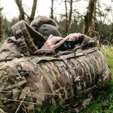 Highlander Pinnacle Rucksack 70L in hmtc camo in the outdoors