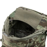 Highlander Pinnacle Rucksack 70L in hmtc camo close up of lid