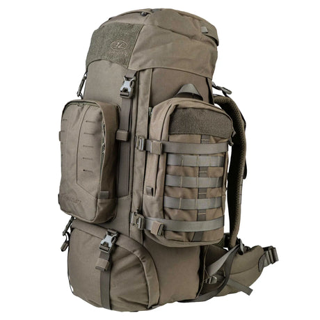 Highlander Pinnacle Rucksack 70L in ranger green front on white background