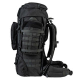 Highlander Pinnacle Rucksack 90L in black left side on white background