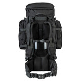 Highlander Pinnacle Rucksack 90L in black back on white background